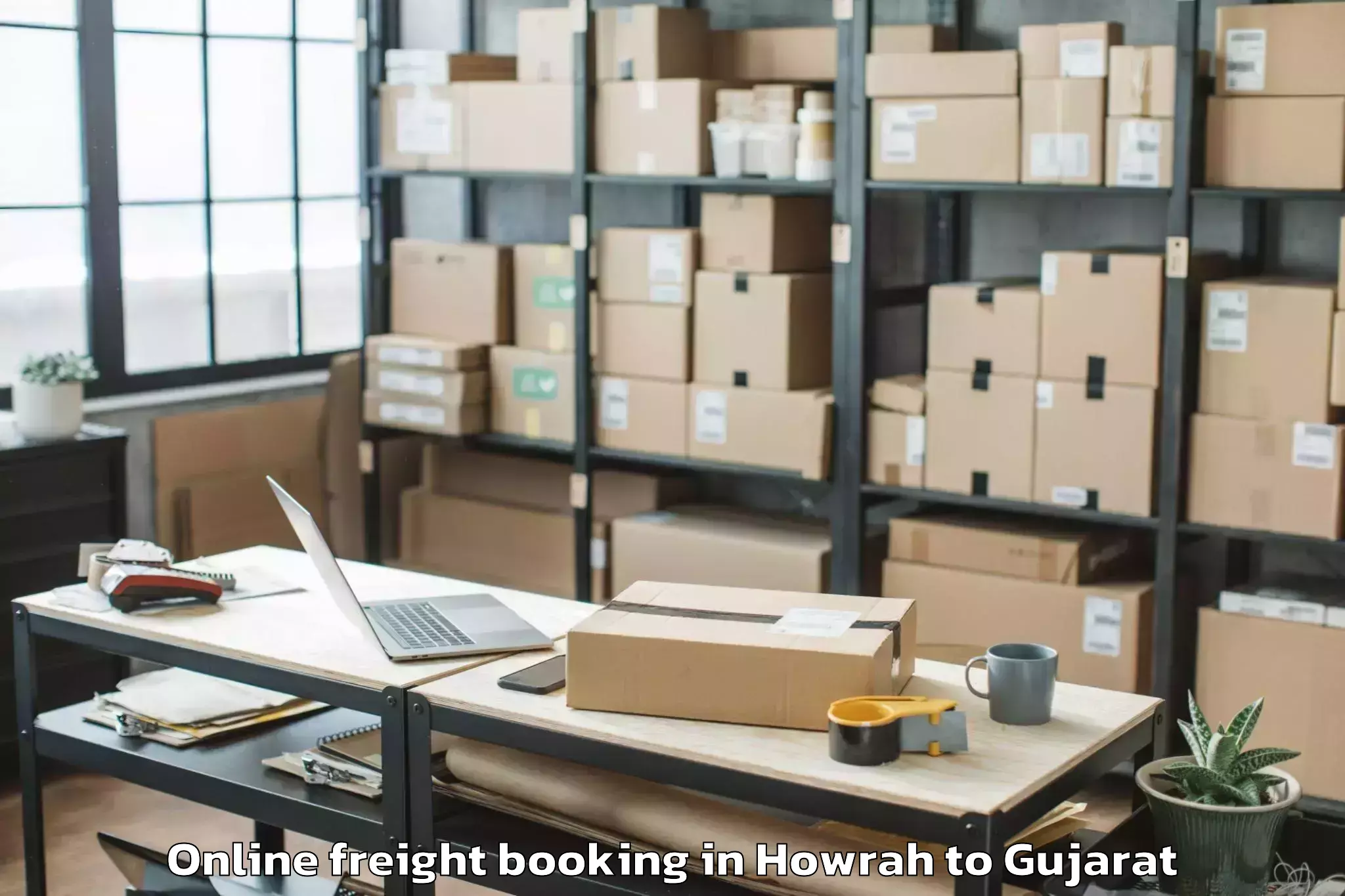 Expert Howrah to Vansada Online Freight Booking